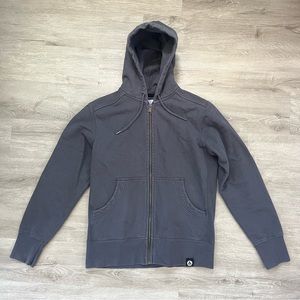 American Giant Men Classic Full Zip Hoodie Jacket Iron Grey Heavyweight Fleece